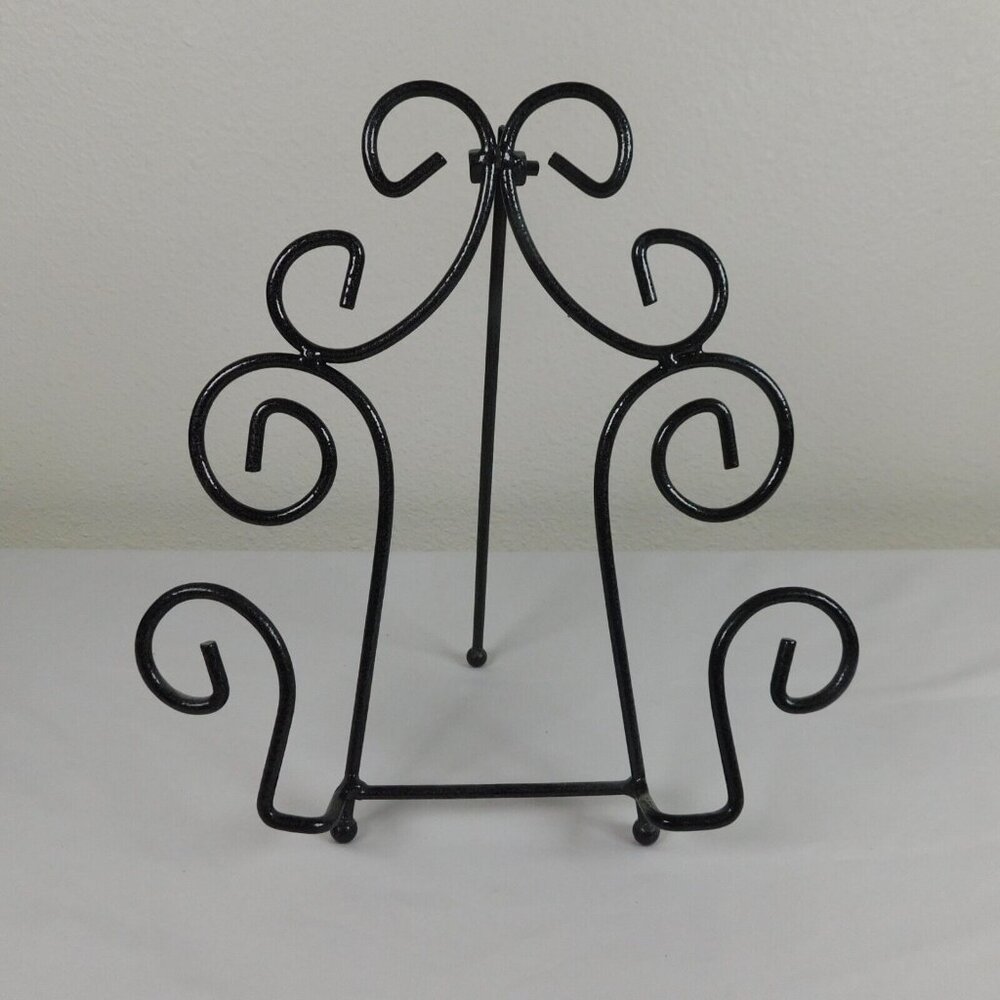 Black Table Top Easel Scroll Work Picture Frame Holder Art Display Metal 10"
